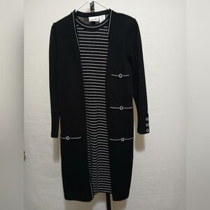Liz Claiborne Black and White Striped Dress